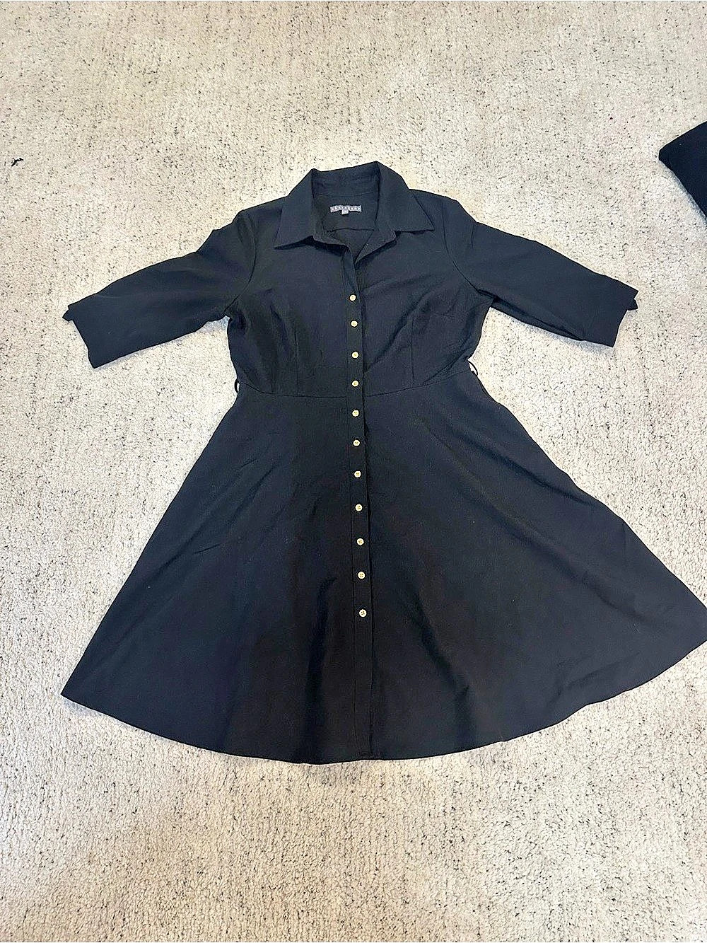 Black Button-Front Midi Dress Like New